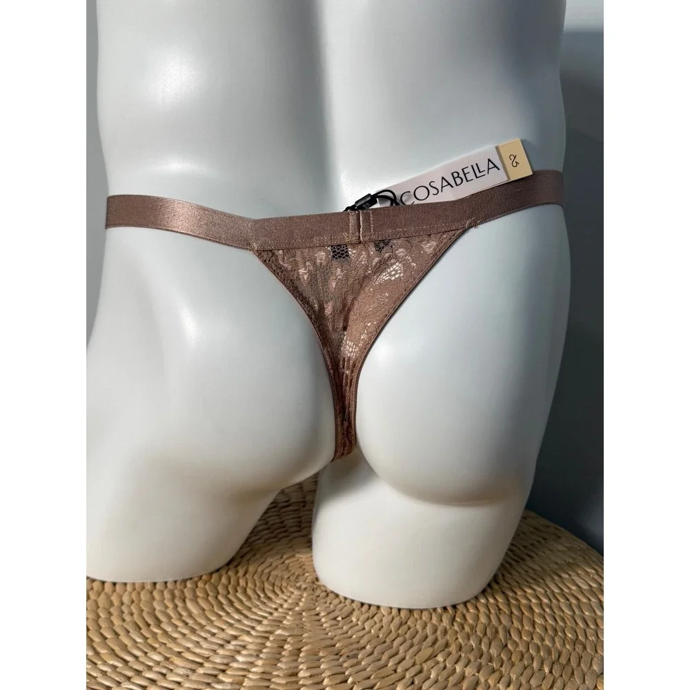 Cosabella Never Say Never Lace Italian Thong Men's Nude Blush Underwear NWT‎ L